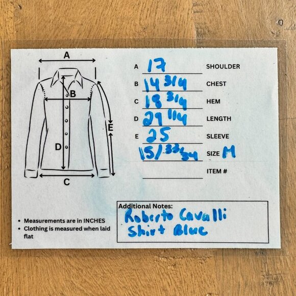 Roberto Cavalli Cotton Long Sleeve Classic RC Dress Shirt Blue - Picture 9 of 9